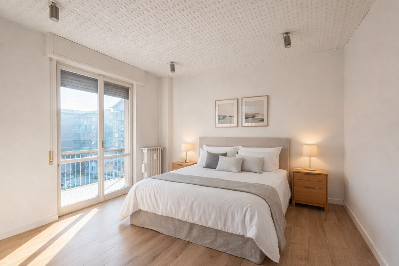 RENDER camera matrimoniale quadri AI